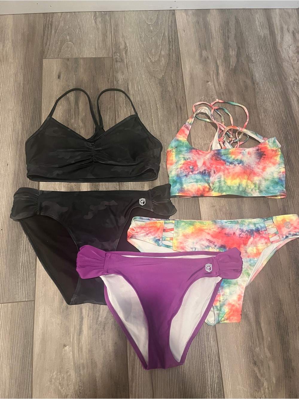 Born Primitive Women's Bikini Set - Black, Tie-Dye, Purple